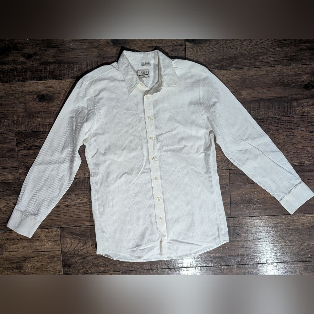 Haupt Germany Classic Texture White Button Down Shirt Size Large 41/42 Neck 16.5